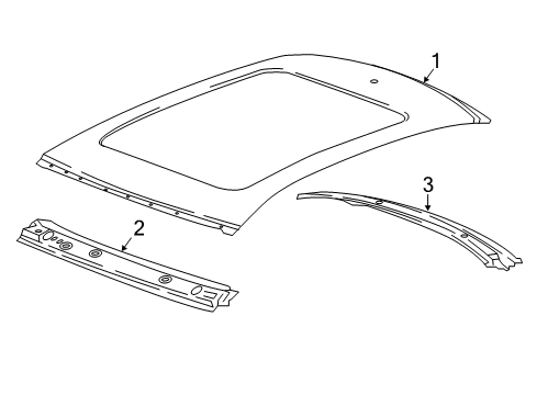 2019 Cadillac CT6 Roof & Components Diagram 1 - Thumbnail