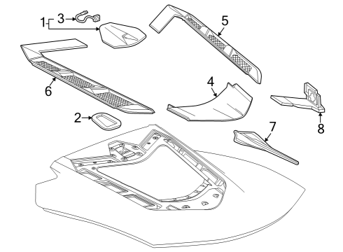 2021 Chevy Corvette Exterior Trim - Engine Lid Diagram 2 - Thumbnail