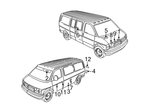 1996 GMC Savana 3500 Information Labels Diagram