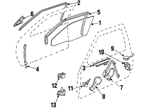 1987 Buick Electra Front Door Glass & Hardware, Lock & Hardware Diagram 2 - Thumbnail