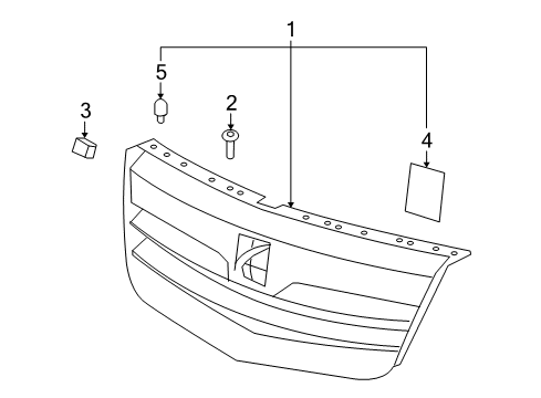 2009 Saturn Outlook Grille Assembly, Radiator Diagram for 25872731