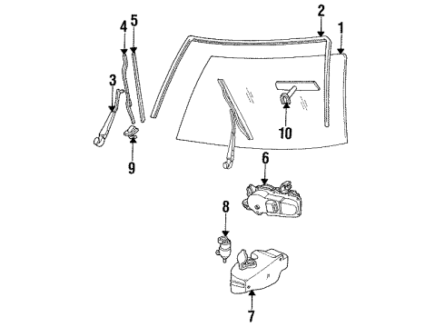 1989 Chevy S10 Blazer Windshield Glass Diagram