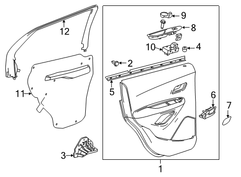 2016 Buick Encore Trim Assembly, Rear Side Door *Black Diagram for 42496676