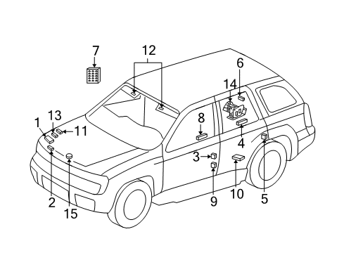 2009 Chevy Trailblazer Information Labels Diagram