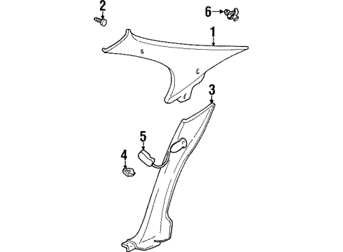 1999 Pontiac Grand Prix Interior Trim - Quarter Panels Diagram 2 - Thumbnail