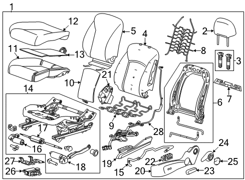 2012 Chevy Cruze Cover Assembly, Front Seat Back Cushion *Neutral L Diagram for 95028376