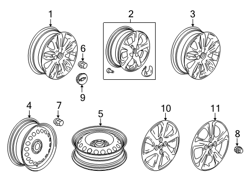 2017 Chevy Spark Wheels, Covers & Trim Diagram