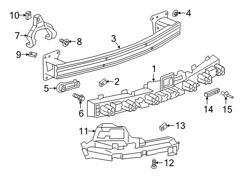 2022 Cadillac XT6 Bumper & Components - Rear Diagram 2 - Thumbnail