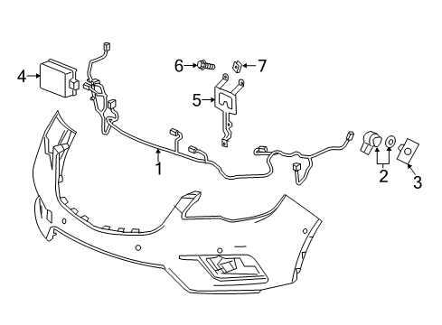 2016 Buick Envision Sensor Assembly, Parking Asst Alarm *Galaxy Silvet Diagram for 13447568