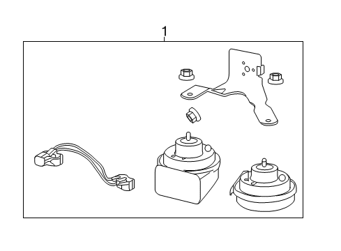 2015 Buick LaCrosse Horn Assembly, Dual Diagram for 26679158