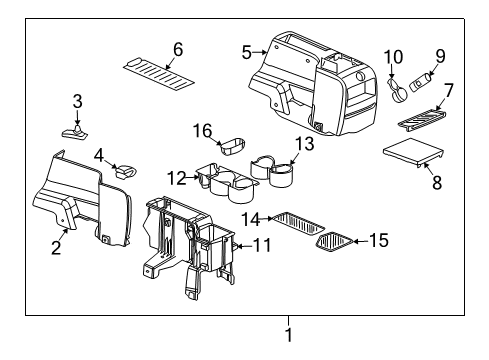 2007 Saturn Vue Center Console, Front Console Diagram 2 - Thumbnail