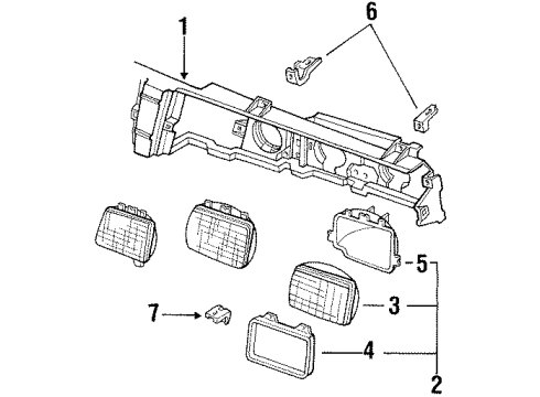 1984 Pontiac 6000 Panel Asm,Headlamp & Radiator Grille Mount Diagram for 10027176