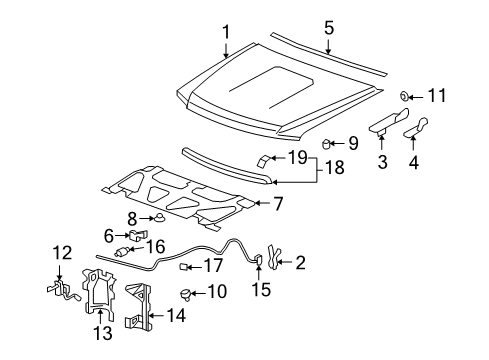 2012 GMC Sierra 1500 Hood & Components, Exterior Trim, Trim Diagram 2 - Thumbnail