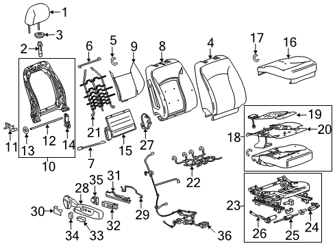 2017 Buick Regal Pad Assembly, Front Seat Back Diagram for 23209671