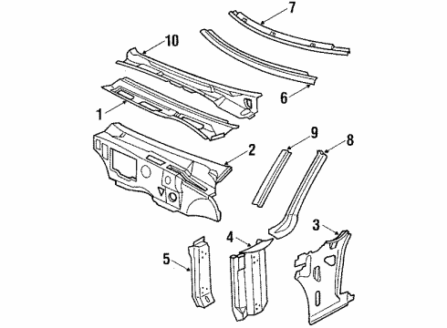 1991 Cadillac Allante Cowl Diagram