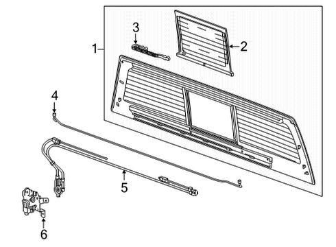 2023 GMC Sierra 3500 HD Relay Assembly, Rear Sldg Wdo Diagram for 84424014