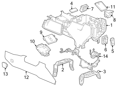 2023 GMC Sierra 1500 Cover, F/Flr Cnsl Bolt Acc Hole *Atmosphere Diagram for 84255627