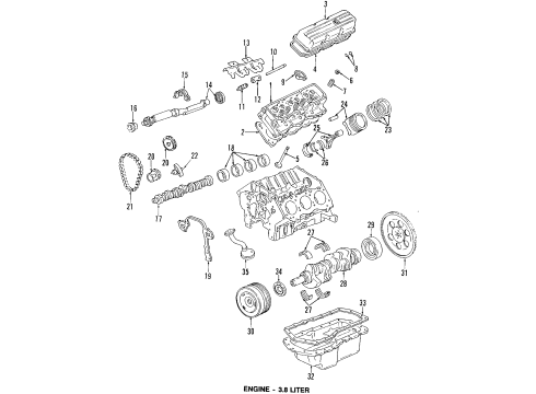 1992 Buick Regal Bearing Kit,Crankshaft (#1 Std) Diagram for 12350093