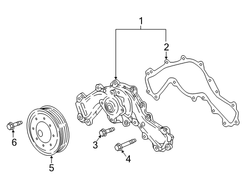 2018 Chevy Colorado Pulley, Water Pump Diagram for 12655061