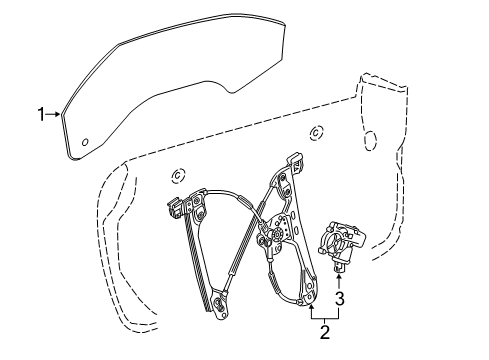 2018 Chevy Camaro Door - Glass & Hardware Diagram