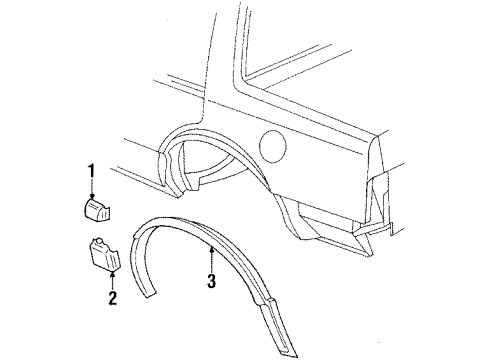 1987 Buick Electra Quarter Panel Glass, Exterior Trim, Trim Diagram 2 - Thumbnail