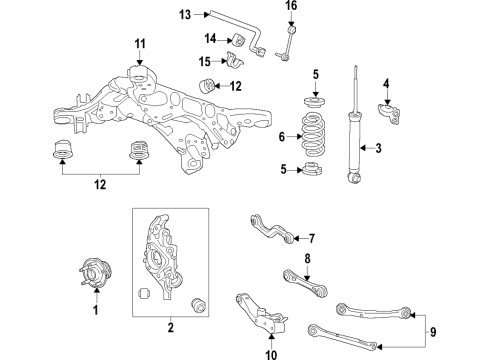 2021 Cadillac XT4 Shaft Assembly, Rear Stab Diagram for 23270577