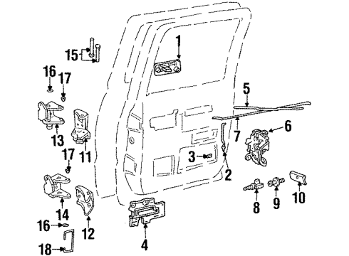 1994 GMC C2500 Front Door Diagram 3 - Thumbnail