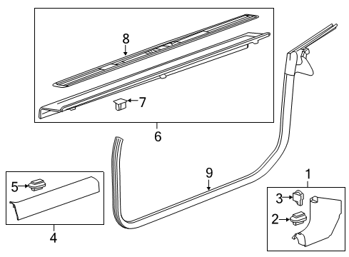 2012 Chevy Camaro Interior Trim - Pillars, Rocker & Floor Diagram 1 - Thumbnail