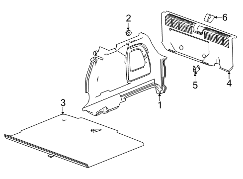 2017 Chevy Cruze Trim Assembly, Rear Compartment Side *Generic Blacc Diagram for 84141169