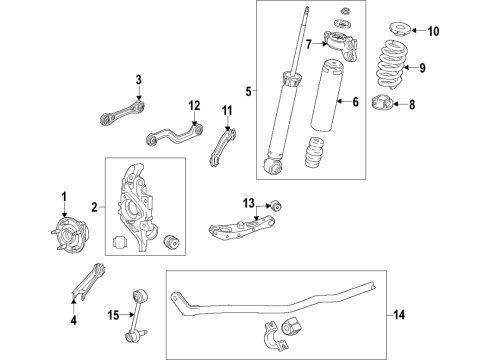 2018 Buick LaCrosse Rear Shock Absorber Assembly (W/ Upr Mt) Diagram for 84550898