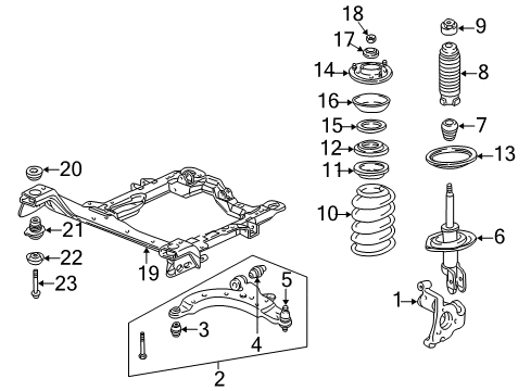 2006 Saturn Relay Front Suspension, Control Arm, Stabilizer Bar Diagram 1 - Thumbnail