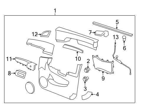 2015 Chevy Captiva Sport Handle,Front Side Door Inside *W/Chrome Han Diagram for 20983661