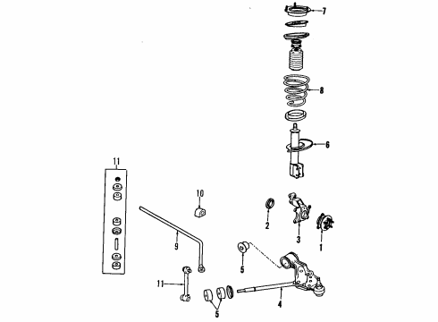 1989 Cadillac Eldorado Strut Diagram for 22047944