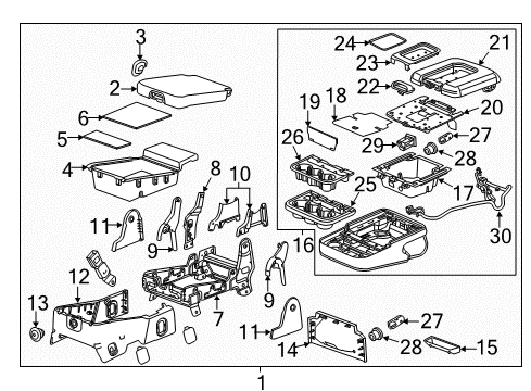 2018 GMC Sierra 1500 Cover, Front Seat Cushion Center *Grey Diagram for 22881424