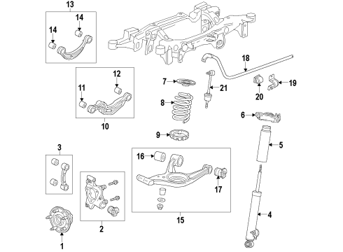 2012 Buick LaCrosse Bumper,Rear Shock Absorber Upper Diagram for 13315193