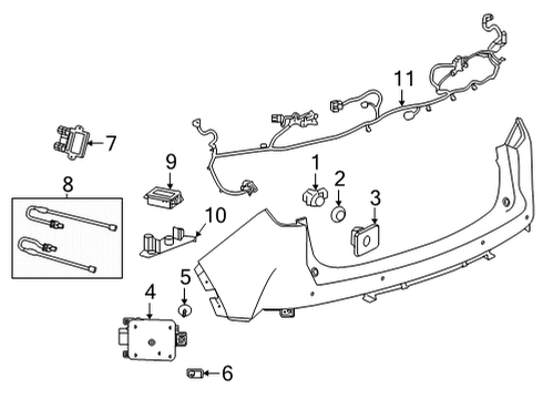 2023 Buick Envision HARNESS ASM-RR OBJECT ALARM SEN WRG Diagram for 85594696