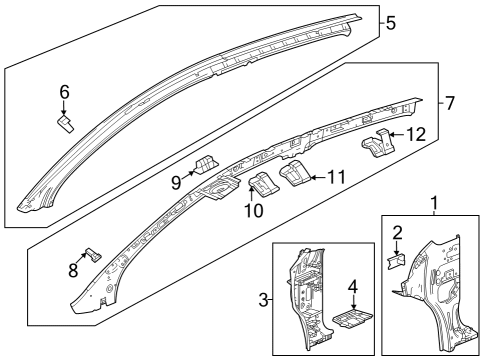 2024 Buick Encore GX Reinforcement Assembly, Body H/Plr Otr Pnl Diagram for 42482504