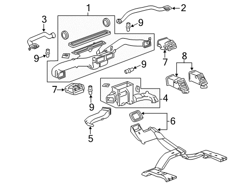 2011 Cadillac Escalade ESV Ducts Diagram 1 - Thumbnail