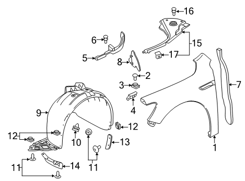 2019 Buick LaCrosse Fender & Components Diagram