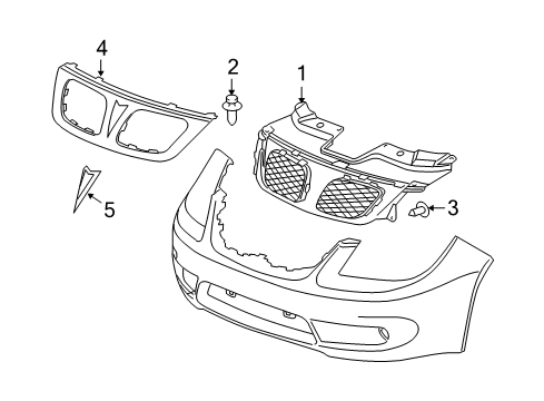 2007 Pontiac G5 Grille & Components Diagram