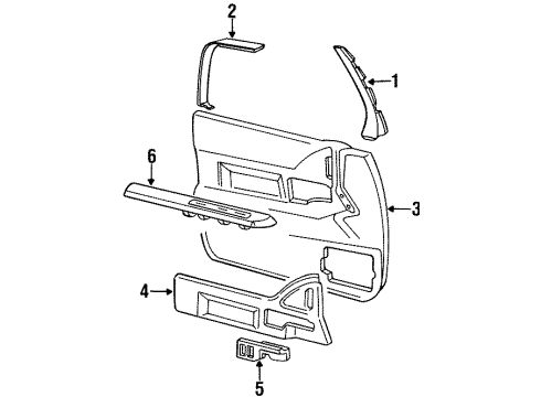 1996 Buick LeSabre Armrest Front Side Door *Gray Diagram for 16668461