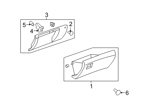 2008 Saturn Outlook Glove Box Diagram