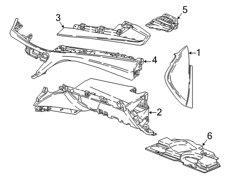 2021 Buick Enclave Pad Assembly, I/P Tr *Jet Black Diagram for 84462373