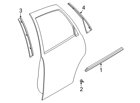 2002 Saturn LW300 Sealing Strip,Rear Side Door Window Ptr Diagram for 22679788