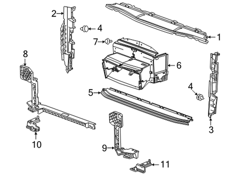 2022 Cadillac Escalade Bracket Assembly, Rad Air Lwr Bfl Diagram for 84762897