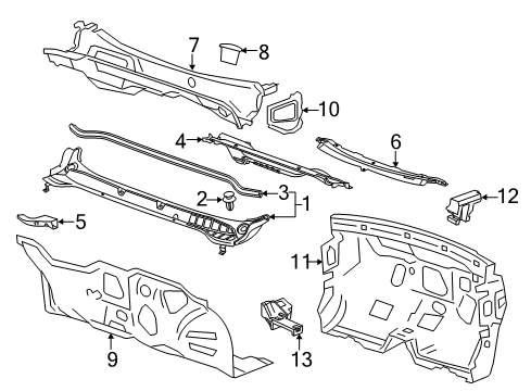 2017 Buick Verano Panel Assembly, Air Inlet Grille (Center) Diagram for 22969739