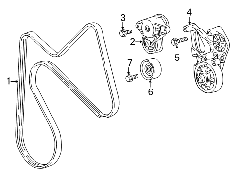 2017 Chevy Colorado Pulley Assembly, Drive Belt Idler Diagram for 24581489