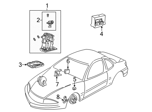 1999 Pontiac Sunfire ABS Components, Electrical Diagram