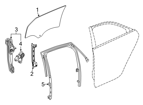 2016 Cadillac CT6 Weatherstrip Assembly, Rear S/D Wdo Diagram for 84150964