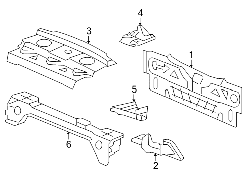 2008 Saturn Aura Panel Assembly, Rear End Diagram for 25863249